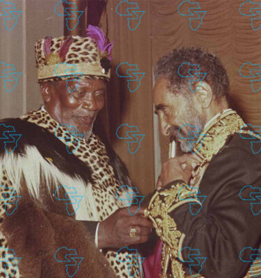 Emperor Haile Selassie I of Ethiopia and Jomo Kenyatta (Kenya)